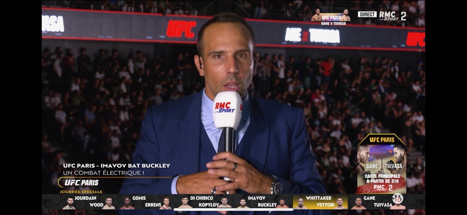 Thomas Desson en direct de l'UFC Paris pour RMC Sport